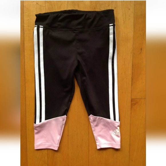 Toddler's 12 Month Adidas Pink and Black Track Sweat Pants - Picture 6 of 8